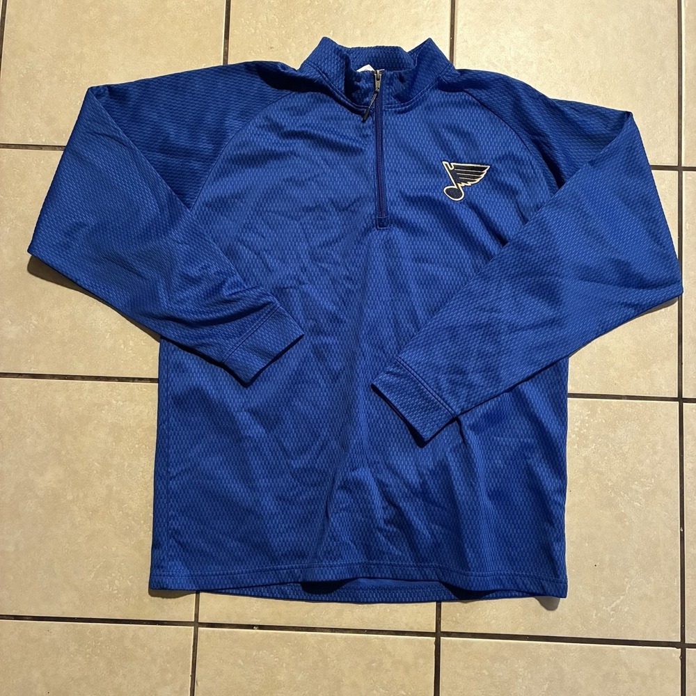 St. Louis Blues Men's Large Quarter-Zip Pullover Long Sleeve Jacket